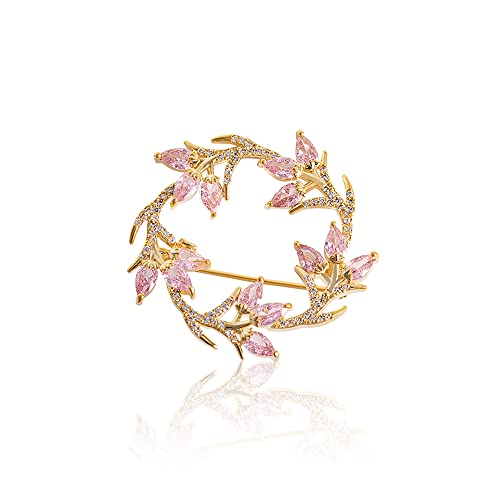 Image of Wreath Brooch Pin Corsage, Sweater Dress Shawl Classy Jewelry Accessory Decor for Wedding Birthday Party Christmas Gift (Style 3)