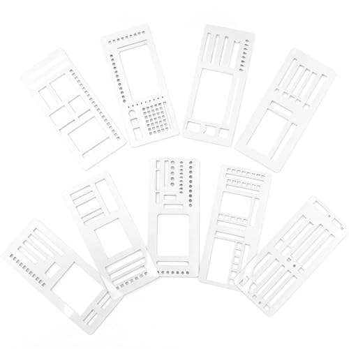 HUANR Lot de 9 pochoirs pour cahiers, règles en dentelle, pochoirs multifonctionnels pour peindre, pochoirs à dessin DIY pour étudiants et cahiers, comprend...