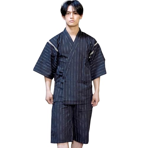 LUANNA JENA 甚平 メンズ しじら織り 綿100% 上下セット