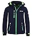 Produktbild Trollkids Kinder Softshell Jacke Preikestolen, Marineblau/Hellgrün/Mittelblau, Größe 128