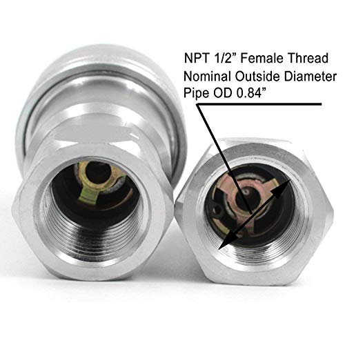 2 Sets Ag 1/2" Hydraulic Quick Connect Tractor Couplers, Ball Pioneer Style Iso 5675 W/ Dust Caps #TOP5