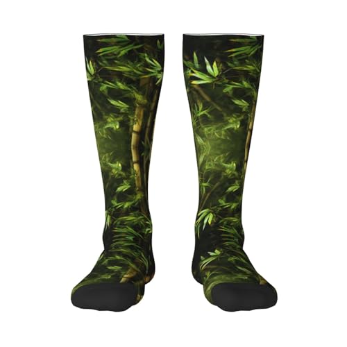 YXLymxDAMAI Medias altas hasta el muslo con corona de flores de lavanda para mujeres y hombres, calcetines deportivos al aire libre, color blanco, Bambú, talla única
