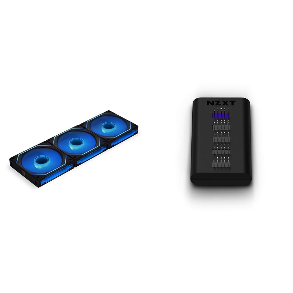 Lian Li UNI Fan SL-Infinity 120 RGB Triple Pack Black with NZXT Internal USB Hub 3-4 Internal USB 2.0 Ports
