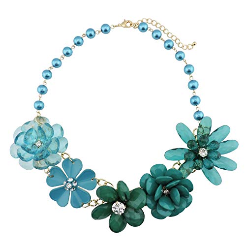Collier plastron en perles tressées fleurs Bocar NK-10127 bijou femme