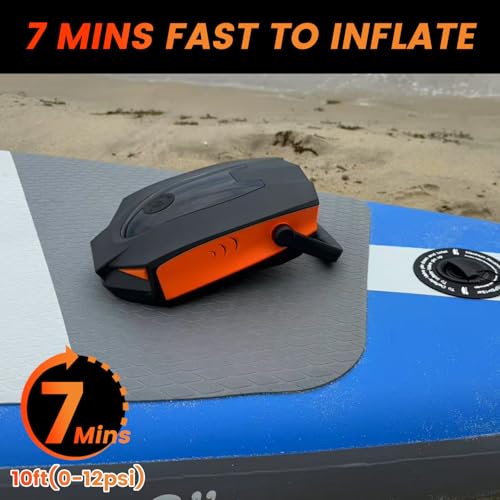 Image of 50PSI Paddle Board Pump Electric Portable, High Pressure Sup Pump - Dual Stage Inflation, Auto Shut Off and Deflate for Stand Up Paddle Board /Car /Kayak /Bicycle