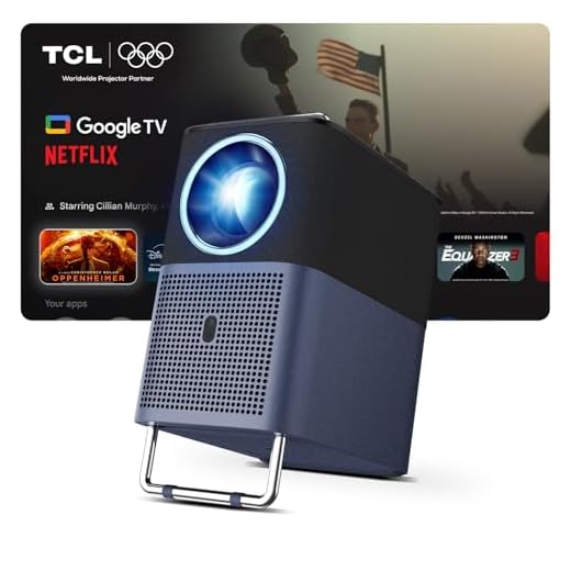 TCL A1s Smart Projector 4K Support, Google TV & Netflix Officially Licensed, WIFI and Bluetooth, Auto Focus Keystone, Native 1080p, 16W Dolby Audio, Movie Projector for Home Theater with Portable Case