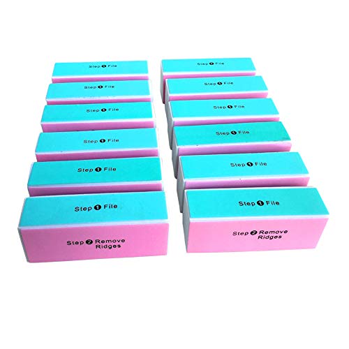 12Pcs Nail Buffing Block, 4 Step Nail Buffing  File, Remove, Smooth, Shine 4 Way Nail Buffer Block File for Natural Nails Professional Manicure Tool Nail Art DIY or Nail Salon