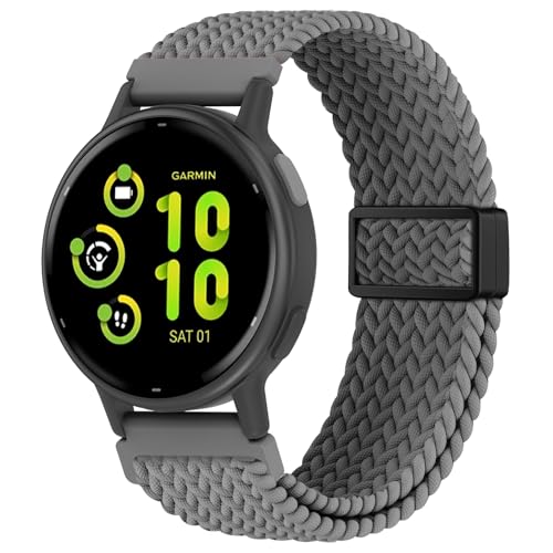 EverAct (�G�o�[�A�N�g) 20mm ���C�ґg Garmin Vivoactive 5 �E�H�b�`�o���h/Vivoactive 6/3/3 Music�ɑΉ� ���߉\�ȃX�g���b�`�i�C�����X�|�[�c�X�g���b�v Venu Sq 2/Venu 2 Plus &