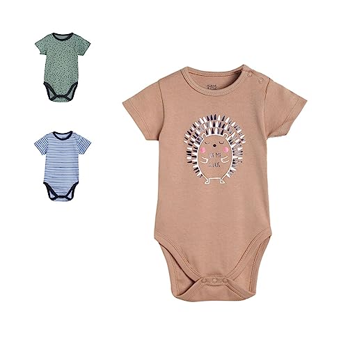 Image of miniklub Infants Boys Pack of 3 Printed Pure Cotton Bodysuits