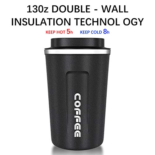 Tazas Térmicas, BINSEIN Taza de Café de Viaje Taza de Café Reciclable Taza de Automóvil de Acero Inoxidable con… - Imagen 4