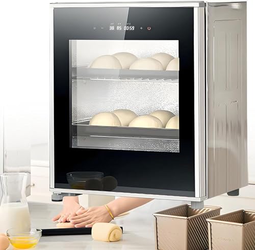 40L Electric Dough Proofer Machine, 20-50°C Adjustable Temperature Bread Proofer Box, Compact Fermentation Incubator with 60～90% RH Humidity and 1min ~ 24h Timer Adjustable, Double-Layer Glass