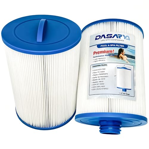 DASARYA PWW50 Spa Filter for Hot Tub Filters Unicel 6CH-940 PleatcoPure PWW50P3 Filbur FC-0359 Waterway 817-0050, Viking Vita Master Bullfrog Replacements Parts, 2 Pack