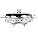 jinsongdafa Cacerola de vidrio para hornear con tapa de acero inoxidable y estante, bandeja grande para hornear para cazuela y lasaña, apto para lavavajillas, congelador, microondas y horno (ovalado