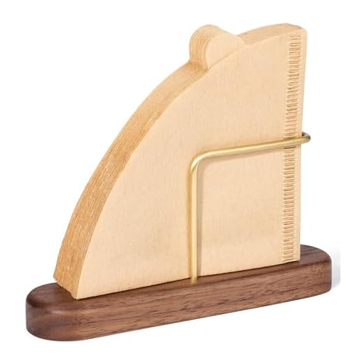 AXUYU Wood Coffee Filter Holder, Wooden Base Coffee Paper Storage Rack, Coffee Filter Paper Container Stand, Fits #01, #02, V60, Fan-Shaped Filters