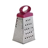 Easy Make CMKB6791 RALLADOR 4 Caras 12 CM Surtido, Acero Inoxidable, Rojo, Negro, Morado Y Verde, 6,50 x 5,30 x 12,70 cm