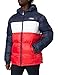 Fila Men Scooter Puffer Jacket Veste Doudoune, Noir/Rouge/Blanc (Black Iris True Red-Bright White), L Homme