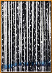 Fadenvorhang Glänzende Quaste mit silberner Linie, Fadenvorhang, 300 x 290 cm, 100 x 200 cm, modischer Volant, Wohnzimmerteiler, Hochzeit, DIY-Heimdekoration Fadengardine(Black,300x290cm)