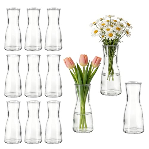 Ampia applicazione: set di piccoli vasi in vetro: vaso FARYODI piccolo e ideale per fiori freschi, boccioli corti, piante acquatiche o piccoli mazzi. Possono essere personalizzati per diverse occasioni ed eventi, come matrimoni, feste, feste di fidanzamento, tavolo da pranzo e soggiorno. Questi vasi decorativi moderni si adattano facilmente a qualsiasi stile di arredamento, moderno, vintage o boho.