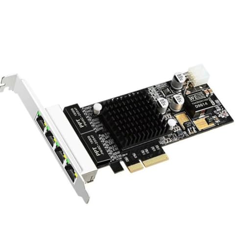 Chip Intel350 en Tarjeta de Red PCIE PoE 4 Puertos Gigabit 10 100 1000M Ethernet Industrial