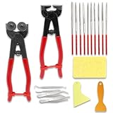 Diyoung Lot de 19 Outils de Mosaïque avec Ciseaux à Verre, Ciseaux à Carrelage, Pinces à C...