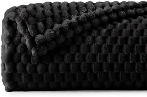 Image of BEDELITE Black Throw Blanket for Couch, Soft Cozy Gifts for Women, 50 * 60
