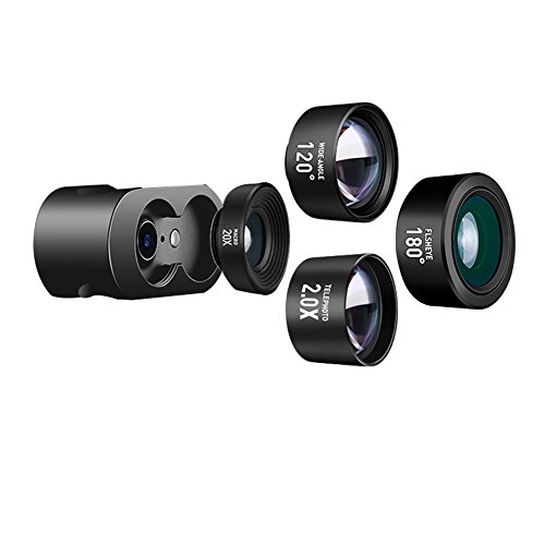 Mobile Phone Lens External HD Camera Wide-Angle telephoto Macro fisheye Three-in-one Universal SLR Suit Mobile Phone Camera Lens telephoto Camera Camera (Color : Silver)