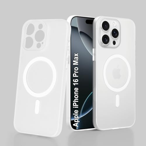 Image of ZAP CASE Paper Thin Case for iPhone 16 Pro Max | Ultra-Slim 0.5 mm Back Cover | Metal Buttons | Lightweight | Matte Finish | Anti-Fingerprint | Scratch Resistant | Camera Protection | Magsafe | White