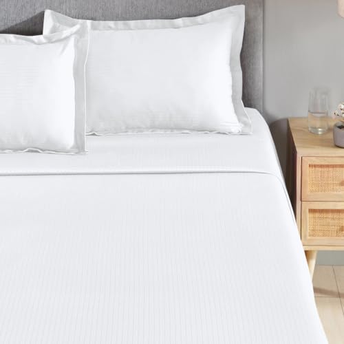 Image of myTrident Bedsheet for Double Bed King Size | 108 inch x 108 inch | White