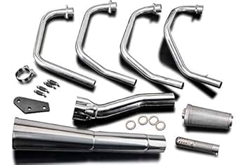 w800 DELKEVIC ステンレスフルエキマフラー Complete Exhaust with 16 Inch Bull Nose Mufflers to fit W800