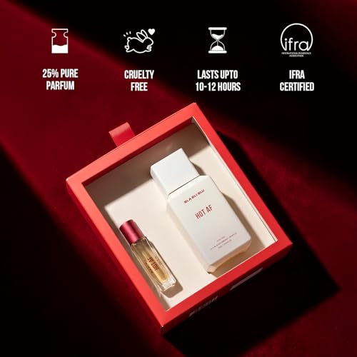 Image of BLABLIBLU Hot AF Two Scents Women Perfume Set (75ml + 8ml) | Perfume & Eau De Oil | Long Lasting Fruity, Woody & Floral Fragrance | with Blackcurrant, Lilly & Truffle