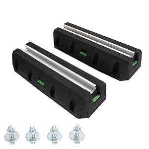 Cherbowing Consola de Suelo, Base amortiguadora para Aire Acondicionado y Bomba de Calor, pies antivibración, de Goma, con Nivel de Burbuja, Resistente a los Rayos UV soporta 500kg (450 mm)