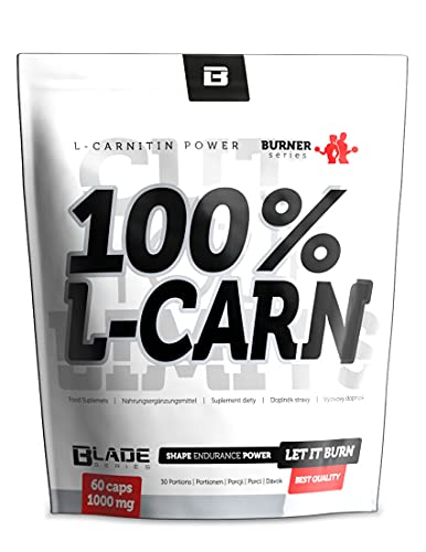 BLADE series L-Carnitin Kapseln 1000mg Hochdosiert - Nahrungsergänzungsmittel für Sportler Fitness 30 Tagesportionen 60 Kapseln Cover