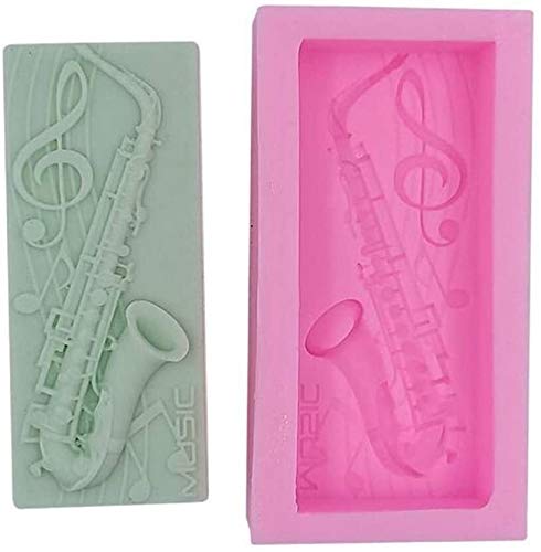 LXWLXDF-Bakvorm 3D Saxofoon ontwerp siliconen zeep schimmel, handgemaakte fondant zeep mallen, puddinchocolate cake… - Afbeelding 7