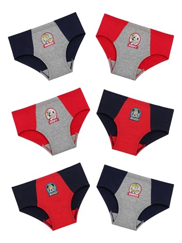 Image of BODYCARE Kids Mickey Printed Boys Ultrasoft Brief Underwear 100% Cotton Multicolor Soft Comfortable | Skin Friendly | Innerwear Pack of 6 (Color & Print May Vary)