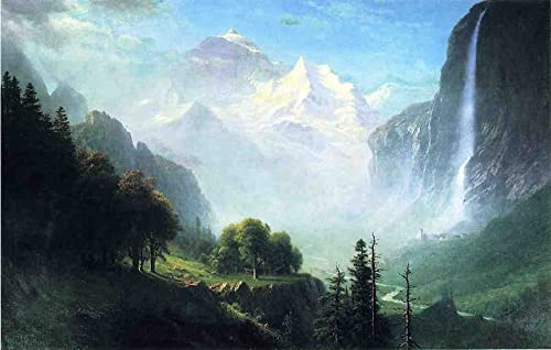Affiche Chutes de Staubbach Lauterbrunnen Suisse Albert Bierstadt Décoration Murale