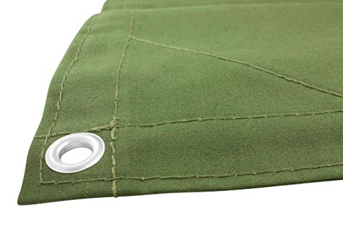 Mytee Products 20' X 20' Green Canvas Tarp 12Oz Heavy Duty Water Resistant #TOP4