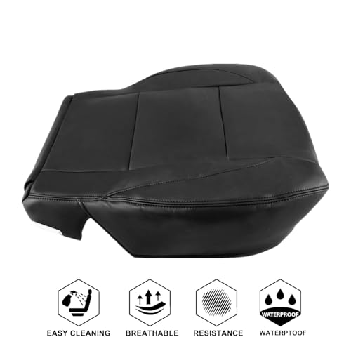 NLQR Black Front Driver Side Bottom Replacement Microfiber Leather Seat Cover Fit for Nissan Titan Armada 2005 2006 2007 2008 2009 2010 2011 2012 2013 2014 2015 by NLQR - Used condition - Image 6