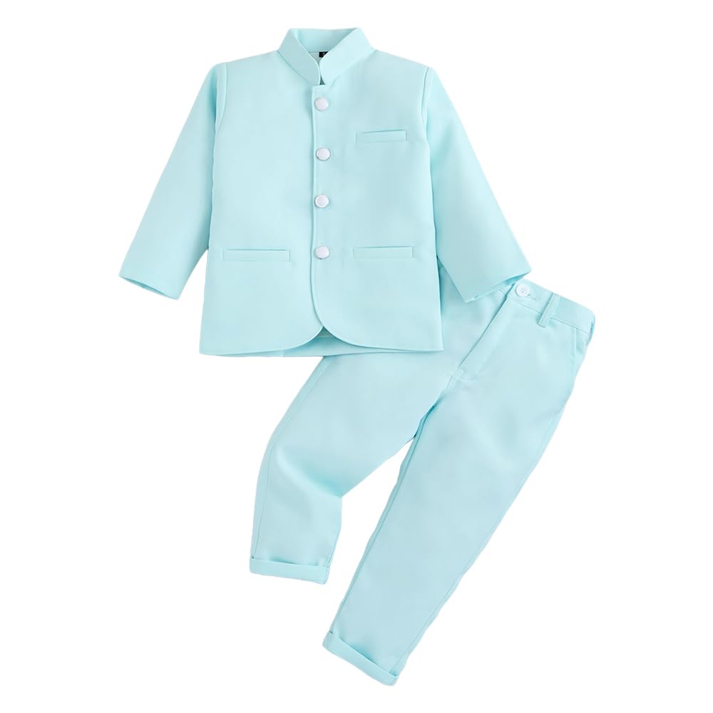 Hopscotch Boys 2-Pc Solid Blazer & Pants in Aqua Color - Review, Price and Buying Guide
