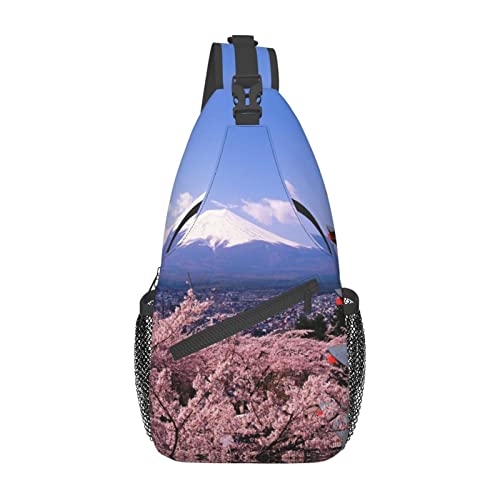Sac de randonnée à bandoulière pour le camping et le vélo motif Mont Fuji