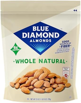 Blue Diamond Almonds Whole Natural Raw Snack Nuts, 25 Oz Resealable Bag (Pack of 1)