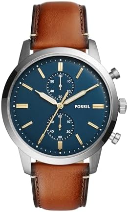 Fossil Men's Townsman Quartz Stainless Steel and Leather Chronograph Watch