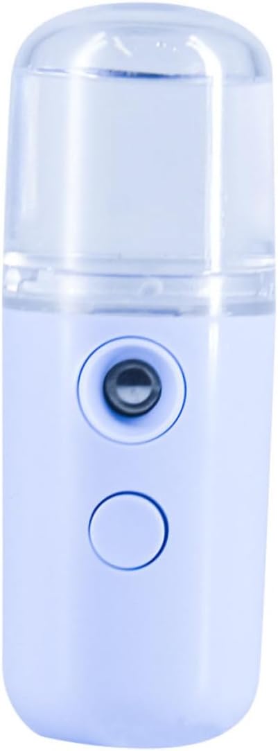 Nano Face Mist Sprayer Portable Facial Steamer 30ml Blue | Plastic Build, Pack, USB Charging, Beauty Salon and Bedroom Use, Makeup Friendly Spray