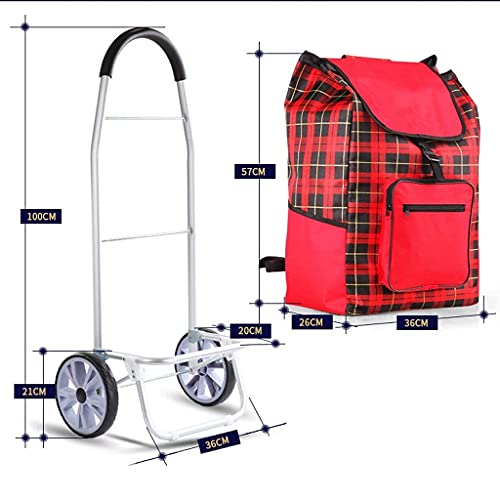 Z-DYQ Portable Utility Carts Portable Folding Einkaufswagen Home Aluminiumlegierung Einkaufswagen Supermarkt Supermarkt… – Bild 3