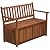 Outsunny 41 Gallon Outdoor Storage Bench, Wooden Deck Box with Inner Waterproof PE Lining, 2-Seat Container for Patio Garden Balcony Yard Store Garden Tools, Teak