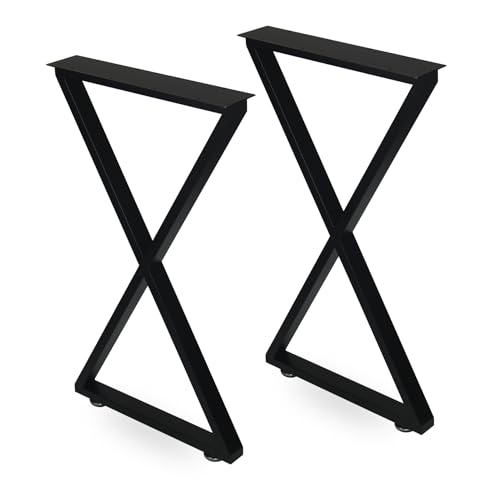 ALLCOS Metal Table Legs 30 inch Dining Table Legs Heavy Duty Desk Legs Metal Coffee Table Legs, Black, Set of 2