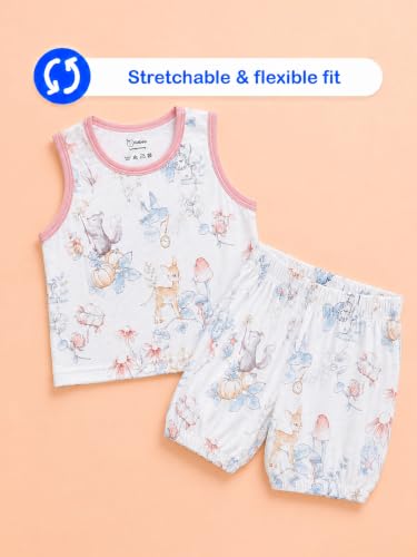 Image of Kidbea Kids Co-ord Set Printed Round Neck T-shirt /Top & Shorts Night Suit