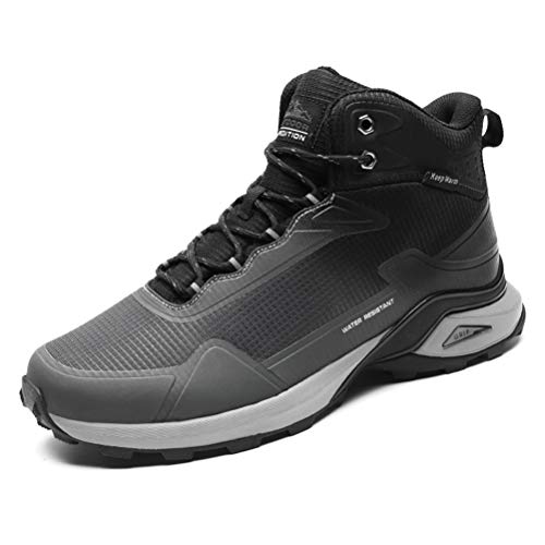 Dannto Hombre Botas de Nieve Invierno Botines Zapatos Cálido Fur Forro Aire Libre Boots Antideslizante Calientes Zapatos de Senderismo para Trail Urbano Senderismo Esquiar Caminando(Gris-A,46) Cover