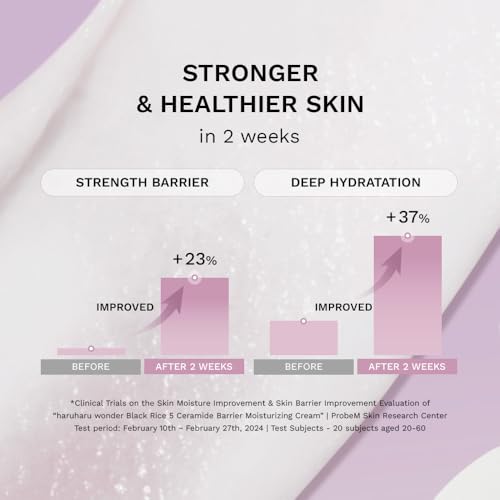Image of HARUHARU wonder Black Rice 5 Ceramide Barrier Moisturizing Cream 0.50 fl oz, Barrier Repair, Ceramides, Dry Skin Care, Long-Lasting Hydration, Soothing Nourishing, Lightweight, Vegan