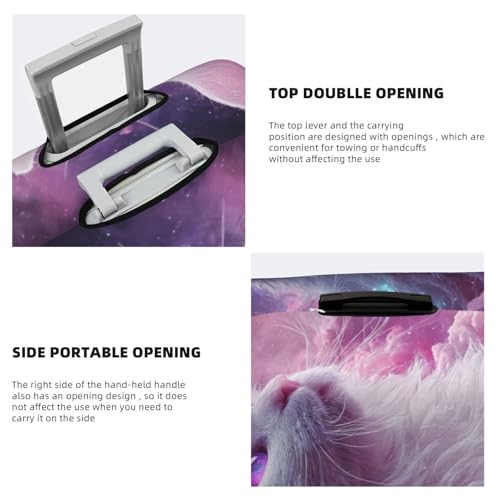 White Cat In Space Elastic Travel Luggage Covers Dustproof Scratch-Resistant Suitcase Protector Fit 22-24 Inch3