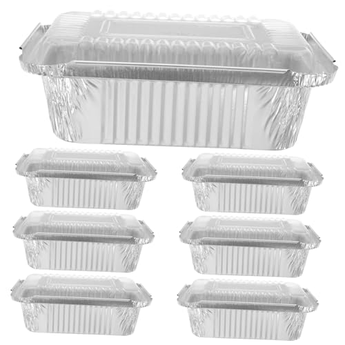 Tofficu 20個 長方形アルミホイルパン 耐高温使い捨てベーキングトレイ 透明蓋付き テイクアウトやオーブン調理に スタッキング収納可能
